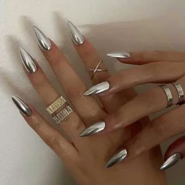 Qsnidy Chrome Press On Nails - Stylish & Easy Wear