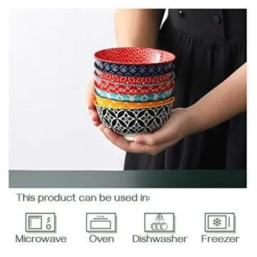 DOWAN Colorful Ice Cream Bowls Set of 6 for Snacks