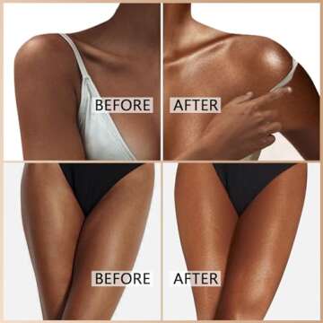 XIFEPFR Body Shimmer Oil, Rose Gold Face Brighten Glow Body Luminizer Highlighter Liquid Illuminator with Makeup Brush, Long Lasting Moisturizing Body Glitter Oil for Makeup (3.38 Fl Oz/#05)