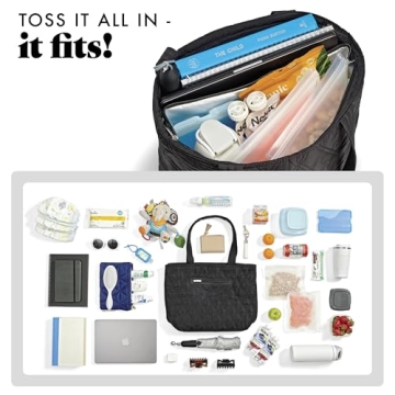 Fit & Fresh Metro 2-in-1 Quilted Tote, Multipurpose Travel and Work Bag with Insulated Cooler Compartment for Women, Laptop-Friendly, Thermal Insulated, Perfect for Office, Nurse, Teacher