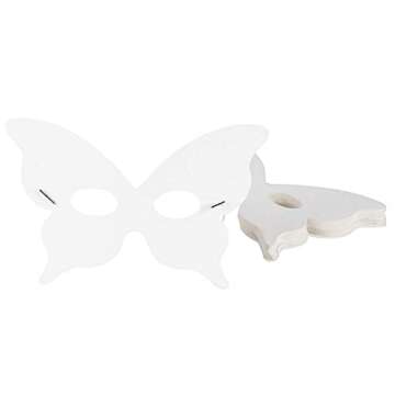 Juvale DIY Butterfly Eye Mask for Masquerade, Madi Grad Party (5.1 x 7.8 In, 48 Pack)