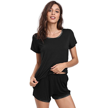 GYS Women's Pajama Set - Soft Bamboo Viscose Short Sleeve Sleepwear