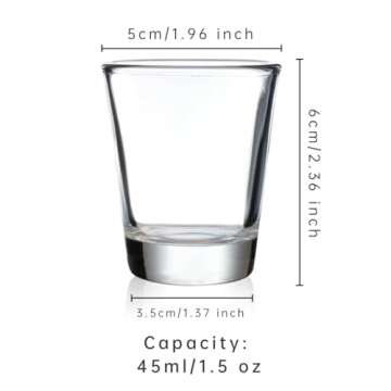 BCnmviku 1.5 oz Shot Glasses Sets with Heavy Base, Clear Shot Glass (10 Pack)