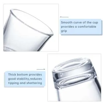 BCnmviku 1.5 oz Shot Glasses Sets with Heavy Base, Clear Shot Glass (10 Pack)