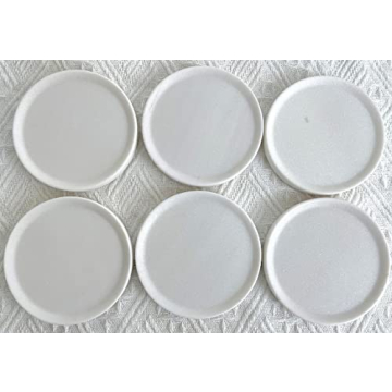Designer White Marble Coasters Set of 6 for Home & Office