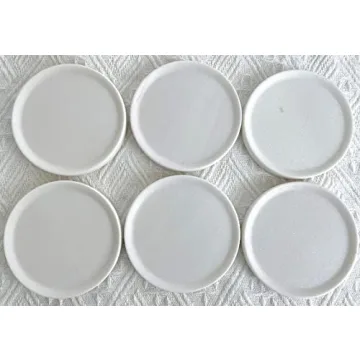 Designer White Marble Coasters Set of 6 for Home & Office