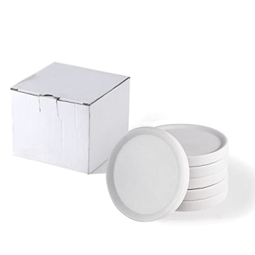 Designer White Marble Coasters Set of 6 for Home & Office