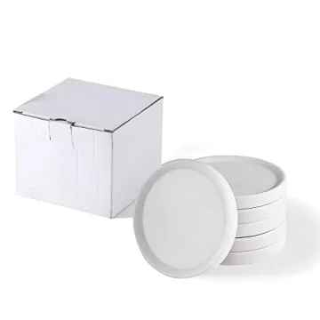 Designer White Marble Coasters Set of 6 for Home & Office