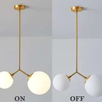 Elegant Mid Century Brass Gold Globe Pendant Light