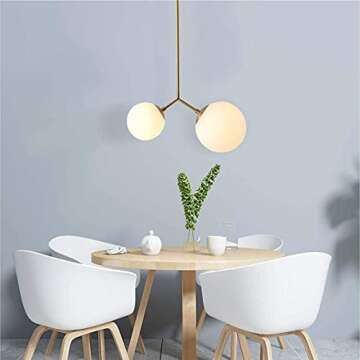 Elegant Mid Century Brass Gold Globe Pendant Light