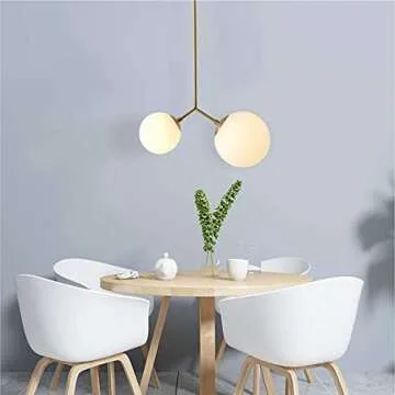 Elegant Mid Century Brass Gold Globe Pendant Light