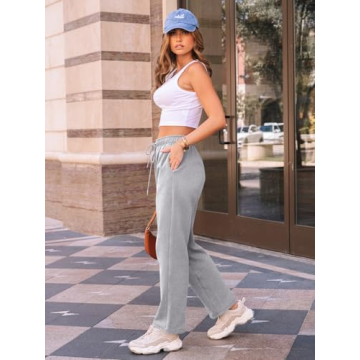 AUTOMET Women's Cozy Wide Leg Sweatpants for Fall