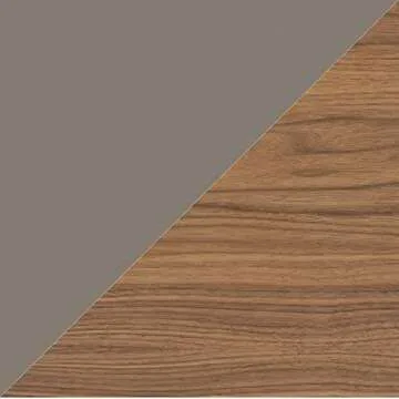 Amazon Brand – Rivet Mid-Century Lacquer Two-Drawer Coffee Table, Grey and Walnut