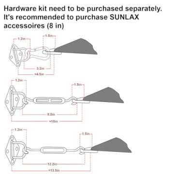 SUNLAX 16' x 20' UV Block Sun Shade Sail for Outdoors