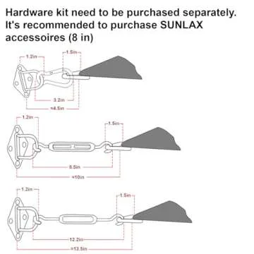 SUNLAX 16' x 20' UV Block Sun Shade Sail for Outdoors
