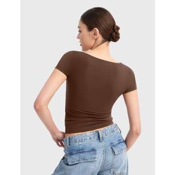 PUMIEY Sweetheart Neck Top - Trendy Summer Tee for Women