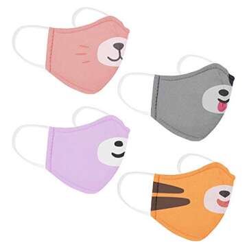 Cubcoats Kids Face Mask 4-Pack, Breathable & Comfortable Masks for Kids, Great for Halloween and School Supplies, Boys and Girls Face Masks