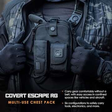 Covert Escape RG(TM) Flashlight/Tools/Camera/GPS/Cycling Chest Pack by Hazard 4(R)