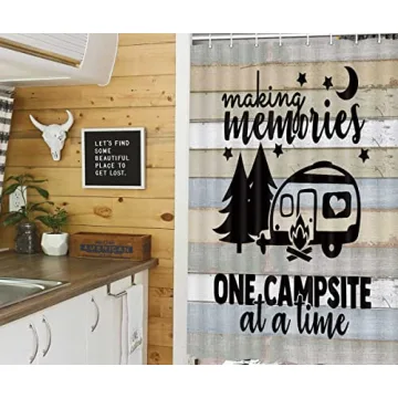 Stylish JAWO Camper RV Shower Curtain for Bathrooms