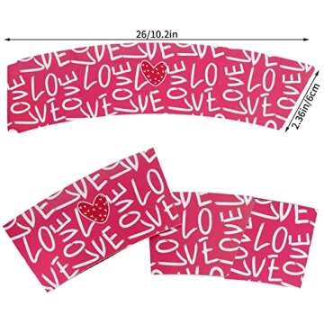 Hmxpls 24 Packs Valentines Day Coffee Cups Sleeves, Disposable Hot Chocolate Cocoa Cup Sleeves for 1...