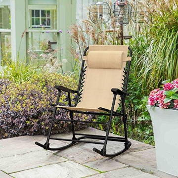 Flamaker Folding Outdoor Rocking Chair for Relaxation