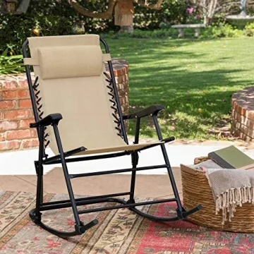 Flamaker Folding Outdoor Rocking Chair for Relaxation