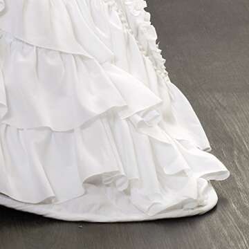 Lush Decor Kemmy Quilt - Ruffled Textured 3 Piece Full Queen Size Bedding Set, White