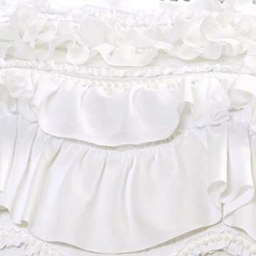 Lush Decor Kemmy Quilt - Ruffled Textured 3 Piece Full Queen Size Bedding Set, White