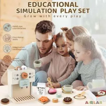 Airlab Kids Wooden Coffee Maker Playset for 3-5 Years