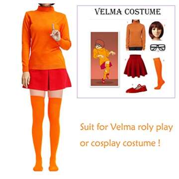 AGITATESAND Orange Thigh High Socks for Costumes and Casual Wear