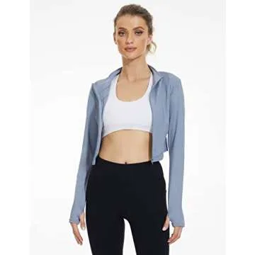 Gacaky Women's Lightweight Athletic Zip Up Jacket for Gym