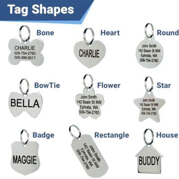 GoTags Stainless Steel Pet ID Tags, Personalized Dog Tags and Cat Tags, up to 8 Lines of Custom Text...