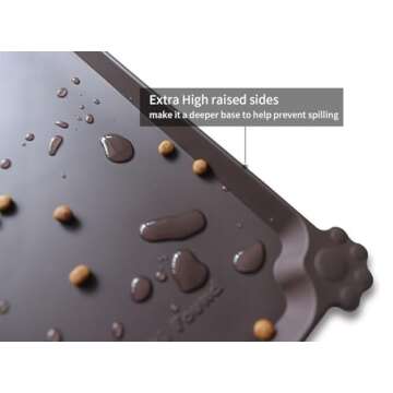 Hoki Found Large Silicone Pet Food Mats Tray - Non Slip Pet Dog Cat Bowl Mats Placemat - Dog Pet Cat...