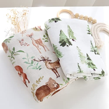 LifeTree Muslin Swaddle Blankets for Babies - 47" Soft Design