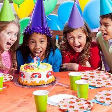 96 Pcs Strawberry Birthday Party Plates Napkins Forks Supplies Summer Fruit Tableware Set Disposable Strawberry Theme Decoration for Girls, Serves 24 Guests