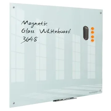 Magnetic Glass Dry Erase Board - Frameless White Board 48x36 for Office, Home & School