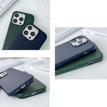 WOWTIFY Personalized Initials Luxury Vegan Leather Case Compatible with iPhone 16 15 14 13 12 11 Pro Max Plus/Galaxy S24 Plus Ultra 5G,Custom Monogram Phone Cover Black