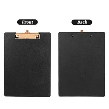 WINCANG Plastic Clipboard,4 Pack Metal Waterproof Clipboard,A4 Letter Size Storage Clipboards with Low Profile Clip,for Hospital,classrooms,Offices, Restaurants,Work Smooth Writing（Black）