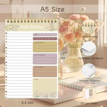 Slapaflife Daily To Do List Notepad Set of 6 Elegant Planners