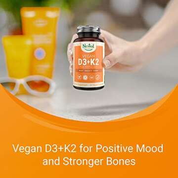 Nested Naturals Vegan D3+K2 for Health and Immunity