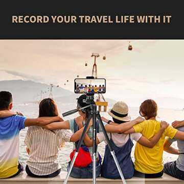 Fotopro Lightweight Phone Tripod with Remote 40 inches Camera Tripod Stand with Bag Phone Mount Travel Tripod for Camera iPhone Vlogging FY 583 Black