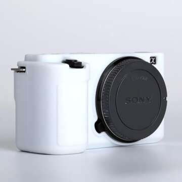 Pocoukate Camera Case for Sony ZV-E10 / ZV-E10L, Vlog Style Alpha ZV-E10 ZV-E10L Digital Camera Anti-Scratch Slim Fit Soft DSLR Camera Sleeve with Screen Protector (White)
