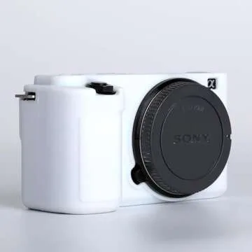 Pocoukate Camera Case for Sony ZV-E10 / ZV-E10L, Vlog Style Alpha ZV-E10 ZV-E10L Digital Camera Anti-Scratch Slim Fit Soft DSLR Camera Sleeve with Screen Protector (White)