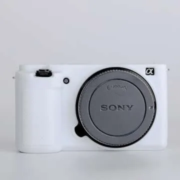 Pocoukate Camera Case for Sony ZV-E10 / ZV-E10L, Vlog Style Alpha ZV-E10 ZV-E10L Digital Camera Anti-Scratch Slim Fit Soft DSLR Camera Sleeve with Screen Protector (White)