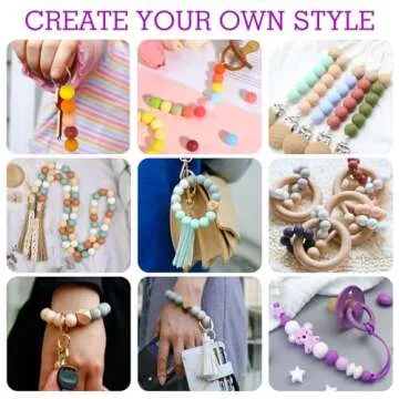 160PCS Silicone Beads,25 Colors 15mm Silicone Beads Bulk for Keychain Making Silicone Rubber Focal Beads for Pens Keychain Beadable Pen Beads for Necklace Jewelry Bracelets DIY Crafts Making