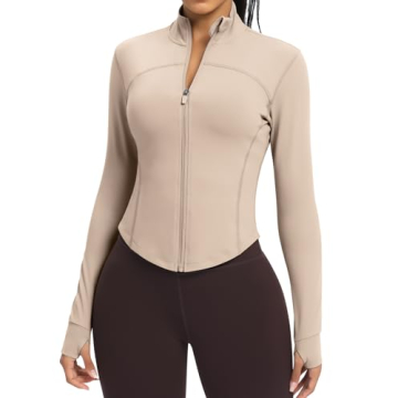 Lightweight Zip Up Workout Jacket for Women