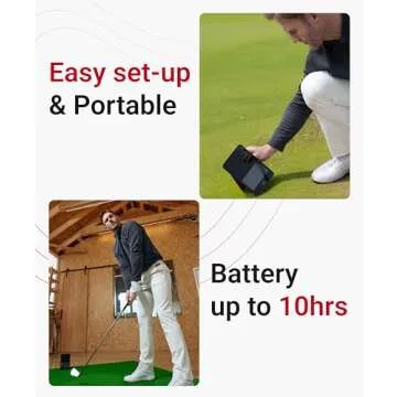 Voice Caddie SC4 Golf Launch Monitor & Smart Golf Simulator for Home | Portable Golf Swing Analyzer & Golf Tracker with Bluetooth