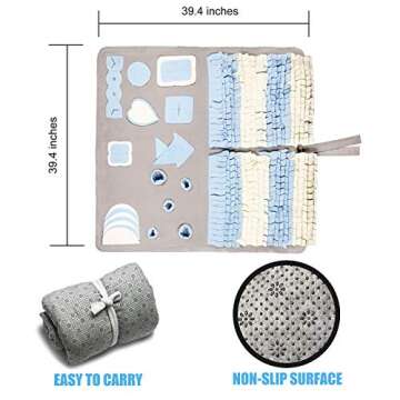 Stellaire Chern Snuffle Mat for Small Large Dogs Nosework Feeding Mat (39.4" x 39.4") Easy to Fill a...