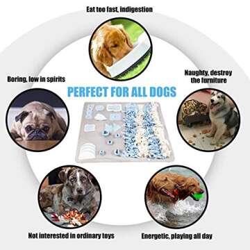 Stellaire Chern Snuffle Mat for Small Large Dogs Nosework Feeding Mat (39.4" x 39.4") Easy to Fill and Machine Washable Training Mats Pet Activity/Toy/Play Mat, Great for Stress Release - L