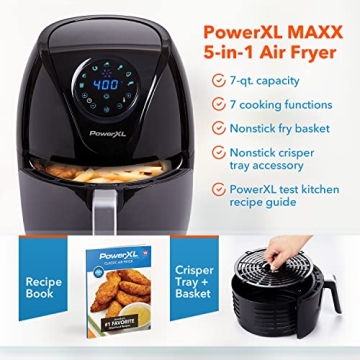 PowerXL 7 QT Air Fryer for Healthy Cooking and Crisping